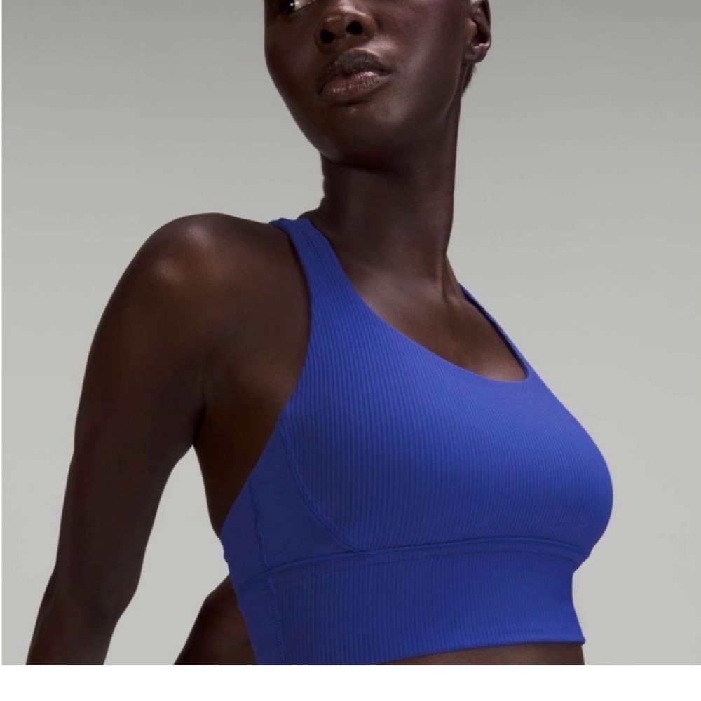Lululemon
athletica energy bra blue ribbed $78 limited edition active 8 workout
